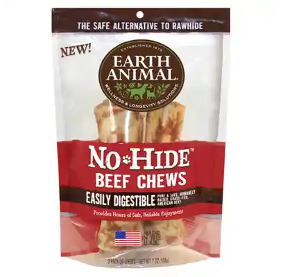 No-hide Easily Digestible Rawhide Alternative Beef Flavor Dog Chews 7" - 2-pack