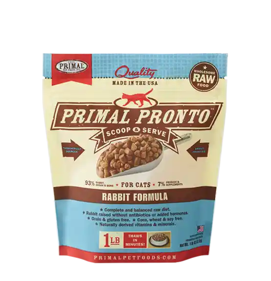 Pronto Raw Rabbit Frozen Cat Food 1-lb