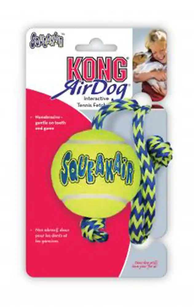 DISC Kong Dog Squeaker Ball With Rope Medium
