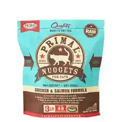 Raw Frozen Feline Chicken & Salmon Formula Nuggets Cat Food 3-lb