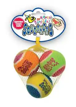 Kong Toy Tennis Ball Birthday Medium 3PK