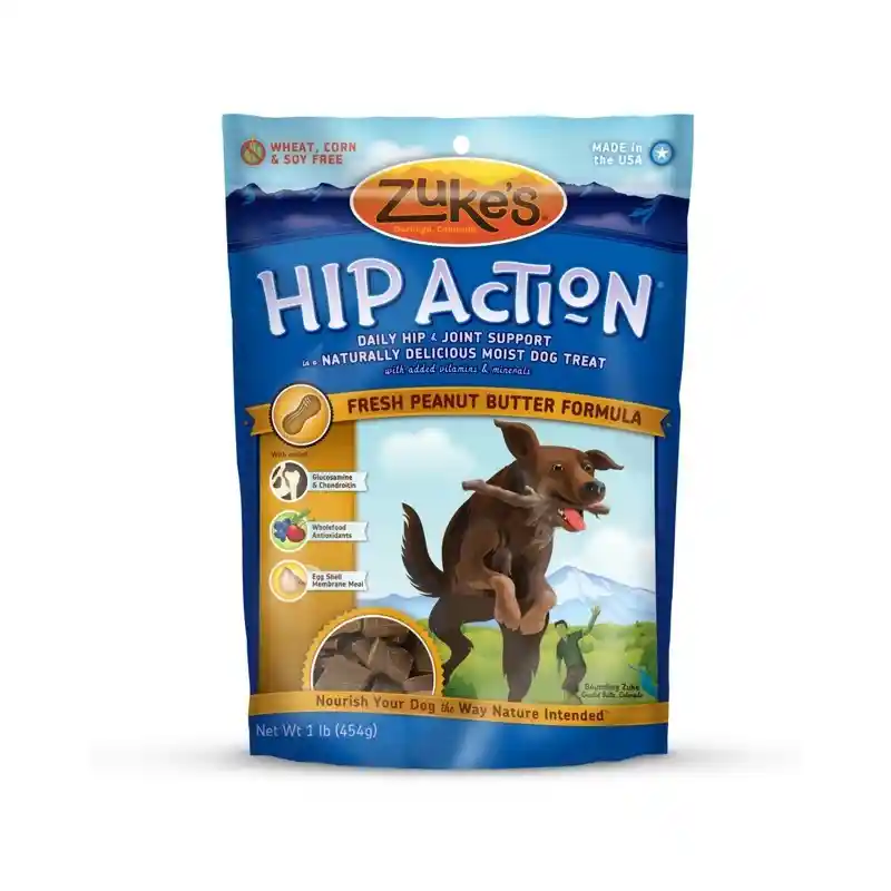 Hip Action Peanut Butter & Oats Dog Treats With Glucosamine & Chondroitin 6-oz