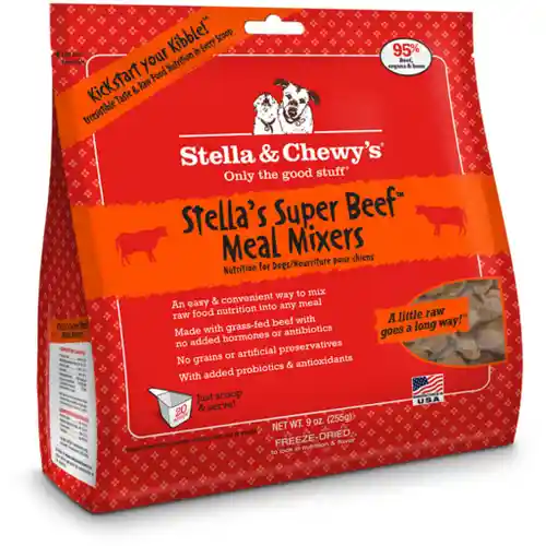 Meal Mixers Freeze Dried Raw Stella's Super Beef Grain Free Dog Food Topper 8-oz