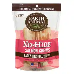No-hide Easily Digestible Rawhide Alternative Salmon Flavor Dog Chews 4" - 2-pack