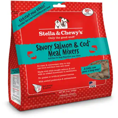 Meal Mixers Freeze Dried Raw Savory Salmon & Cod Grain Free Dog Food Topper 3.5-oz
