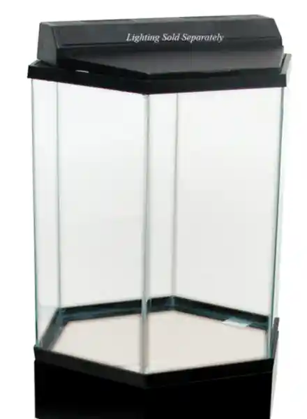 20 Gallon Black Trim Hex Aquarium 18"x16"x20"