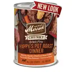 Chunky Grain-free Pappy's Pot Roast Dinner Canned Dog Food 12.7-oz
