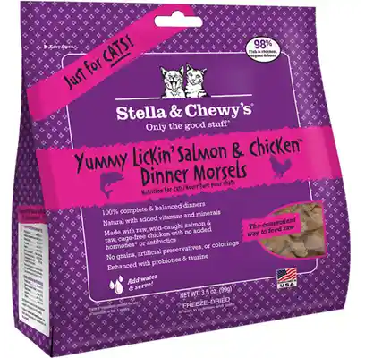 Dinner Morsels Yummy Lickin' Salmon & Chicken Grain Free Freeze Dried Raw Cat Food 3.5-oz