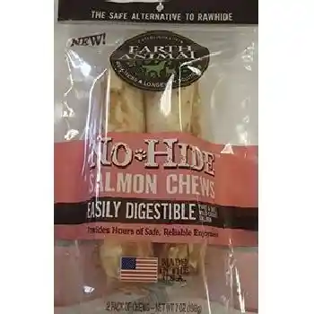 No-hide Easily Digestible Rawhide Alternative Salmon Flavor Dog Chews 7" - 2-pack