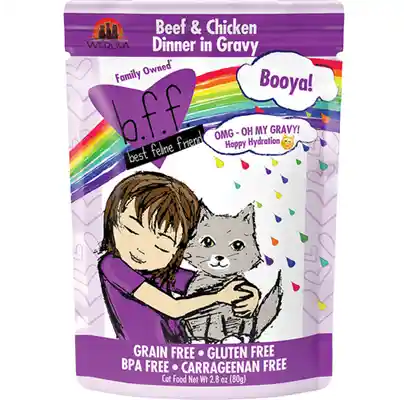 Bff Oh My Gravy Booya Grain Free Beef & Chicken In Gravy Cat Food Pouch 2.8-oz