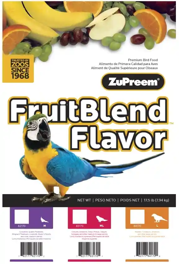 Zupreem Fruit Blend For Cockatiel 17.5 Lbs