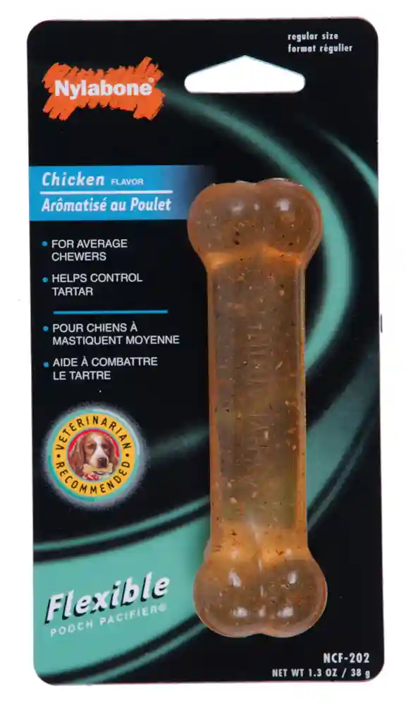 Flexichew Chicken Flavor Bone Dog Toy Regular