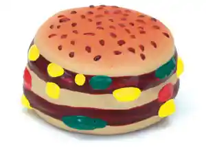 Latex Hamburger Dog Toy, No Color, 2.5"