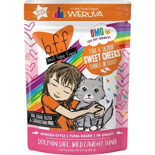 Bff Tuna & Salmon Sweet Cheeks Recipe Pouches Wet Cat Food 3-oz
