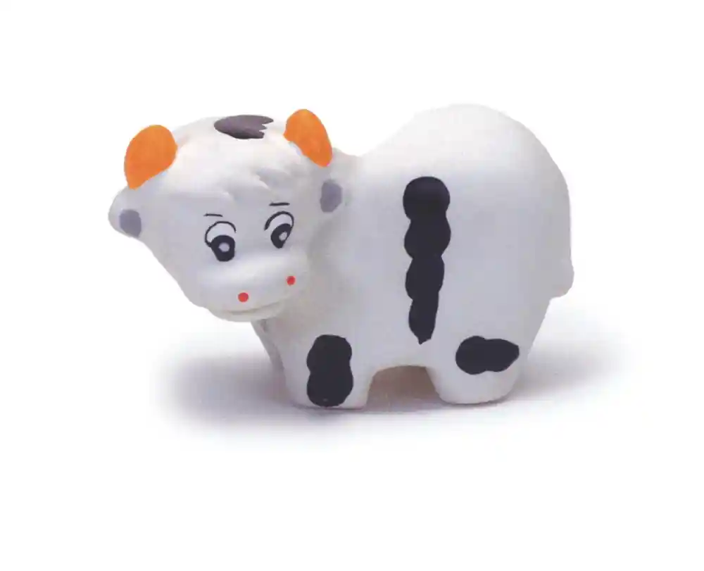 Latex Cow Dog Toy, No Color, 3.25"
