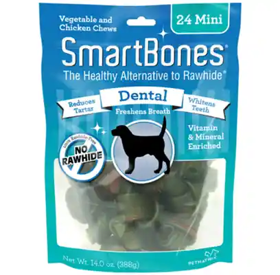 Mini Dental Chew Bones Dog Treats 24-pack
