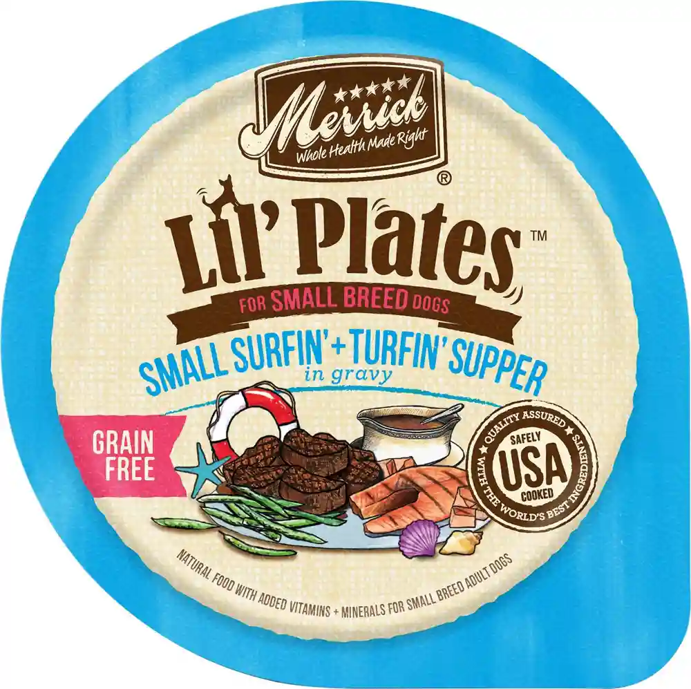 Lil' Plates Adult Small Breed Grain Free Surfin & Turfin Canned Dog Food 3-oz