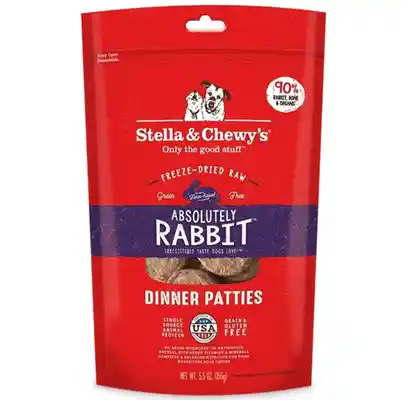 Dinner Patties Absolutely Rabbit Grain Free Freeze Dried Raw Dog Food 5.5-oz