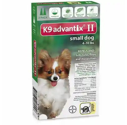 K9 Advantix II Dog Small Green 4-10 Lbs 2pk