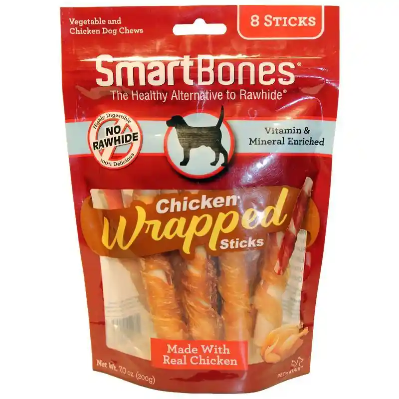 Smartbones Chicken Wrap Stix Chicken 8pk