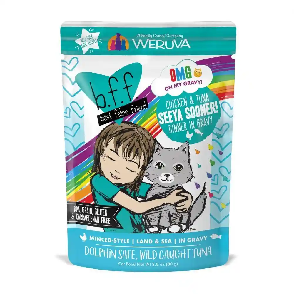 Bff Oh My Gravy Seeya Sooner Grain Free Chicken & Tuna In Gravy Canned Cat Food 2.8-oz