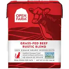 Open Farm Grass-fed Beef Rustic Blend Wet Cat Food Tetra Pack 5.5-oz