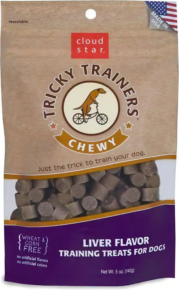 Chewy Tricky Trainers Liver Dog Treats 5-oz