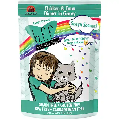 Bff Oh My Gravy Seeya Sooner Grain Free Chicken & Tuna In Gravy Canned Cat Food 2.8-oz