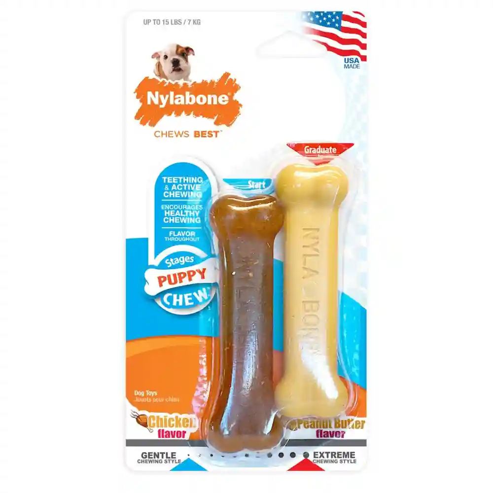 Puppy Chew Twin Pack Chickn/pnut Btr Petite