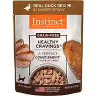 Instinct Healthy Cravings Grain Free Real Duck Recipe Meal Topper Pouches For Cats 3-oz