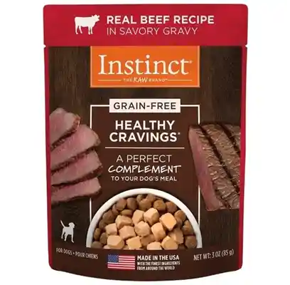 Instinct Healthy Cravings Grain-free Tender Beef Recipe Meal Topper Pouches For Dogs 3-oz