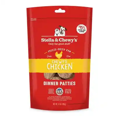 Dinner Patties Chewy's Chicken Grain Free Freeze Dried Raw Dog Food 14-oz