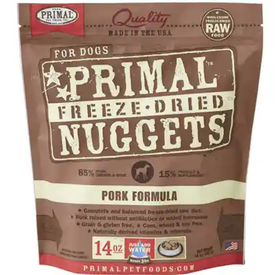 Freeze-dried Nuggets Grain Free Pork Formula Complete Diet Dog Food 14-oz