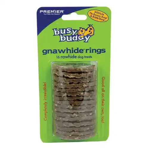 Busy Buddy Rawhide Treat Ring Refills, Original Rawhide, Small