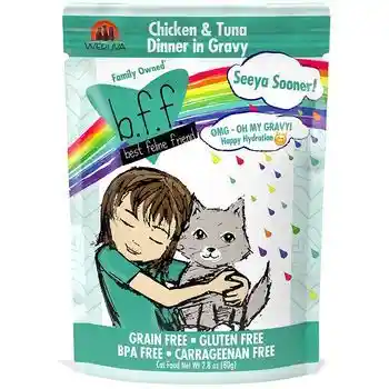 Bff Oh My Gravy Seeya Sooner Grain Free Chicken & Tuna In Gravy Canned Cat Food 2.8-oz