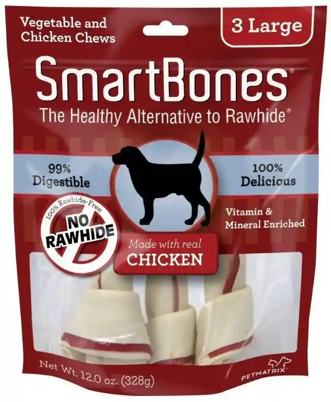 Chicken Large Chew Bones Dog Treats 3-pack