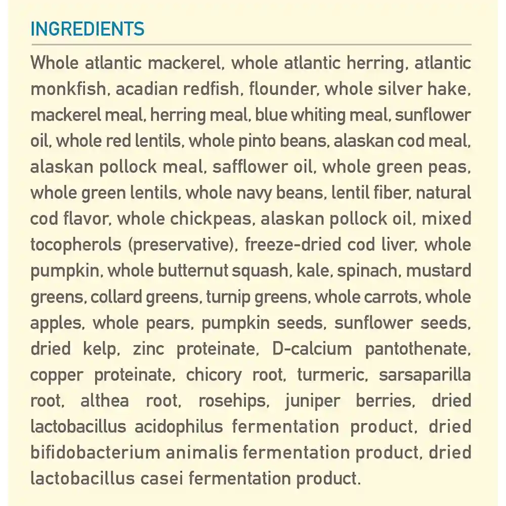Dry Dog Food, Six Fish, Biologically Appropriate & Grain Free 13-lb
