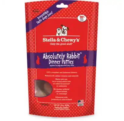 Dinner Patties Absolutely Rabbit Grain Free Freeze Dried Raw Dog Food 14-oz