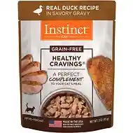 Instinct Healthy Cravings Grain Free Real Duck Recipe Meal Topper Pouches For Cats 3-oz