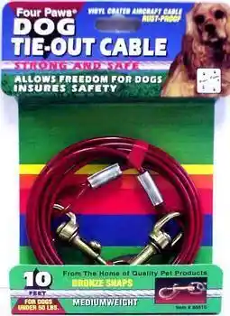 Cable Tieoutcable Tieout 50lbs Red 10'