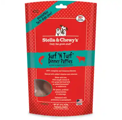 Dinner Patties Surf 'n Turf Grain Free Freeze Dried Raw Dog Food 14.0z
