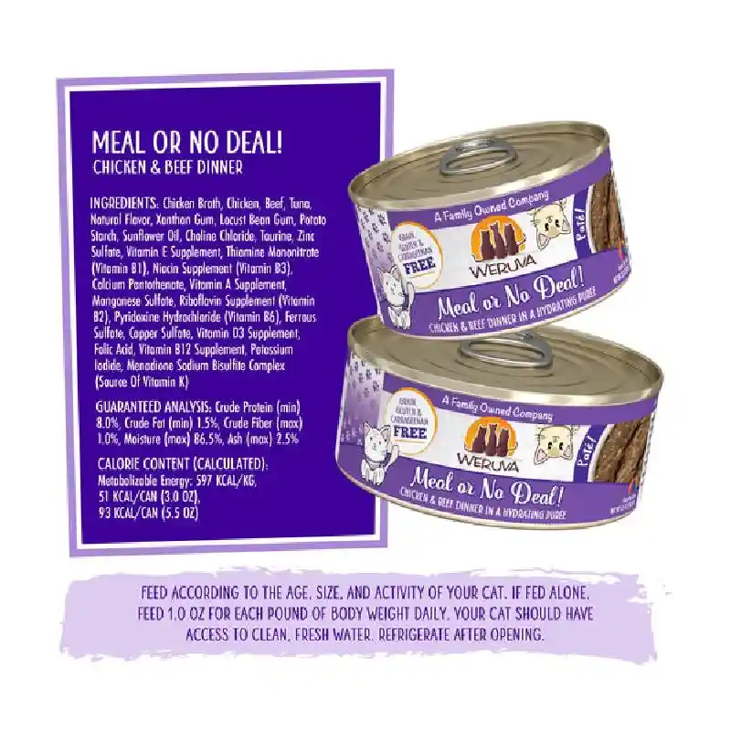 Weruva Pate Meal Or No Deal! Chic & Beef 5.5oz