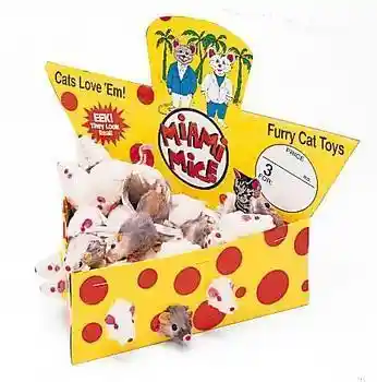 Plush Mice Cheese Box 2" 60 Pc