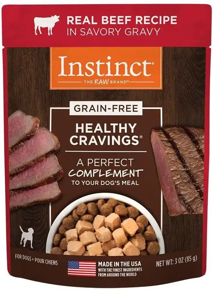 Instinct Healthy Cravings Grain-free Tender Beef Recipe Meal Topper Pouches For Dogs 3-oz