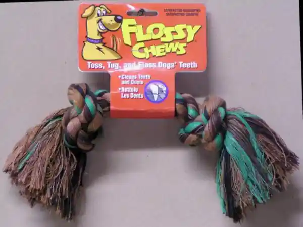 Flossy Chews Cottonblend Color Rope Bone Medium 12"