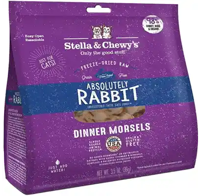 Dinner Morsels Absolutely Rabbit Grain Free Freeze Dried Raw Cat Food 3.5-oz