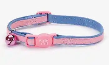 Ultra Suede Safety Cat Collar Adjustable 8"x12"-blue