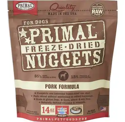 Freeze-dried Nuggets Grain Free Pork Formula Complete Diet Dog Food 14-oz