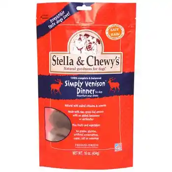 Dinner Patties Simply Venison Blend Grain Free Freeze Dried Raw Dog Food 14-oz