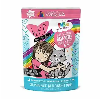 Bff Oh My Gravy Date Nite Grain Free Duck & Salmon In Gravy Wet Cat Food Pouch 2.8-oz
